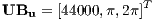 UBu  = [44000,π,2π ]T  